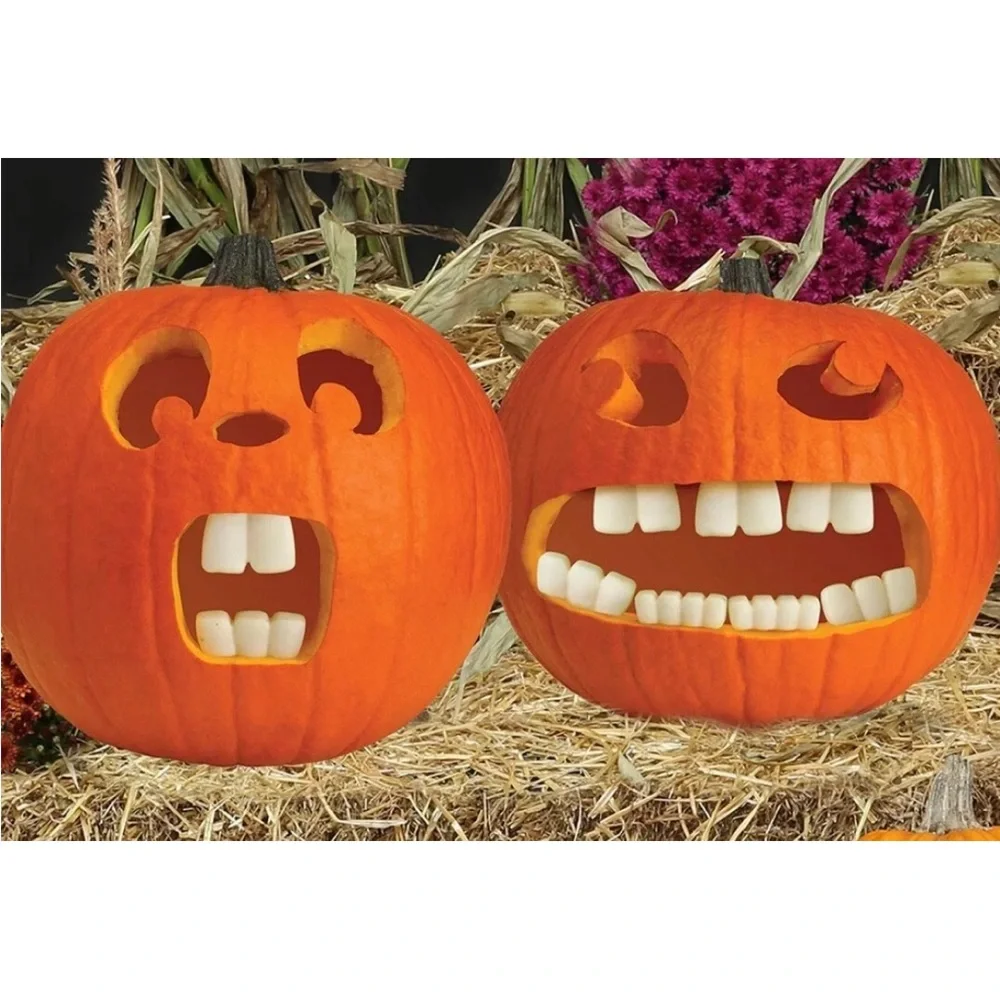 White Pumpkin Teeth Set - Glow in the Dark